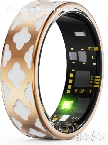 Дамски смарт пръстен – фитнес и здравен тракер с пулс, кръвно, SpO₂, сън и крачкомер, IP68