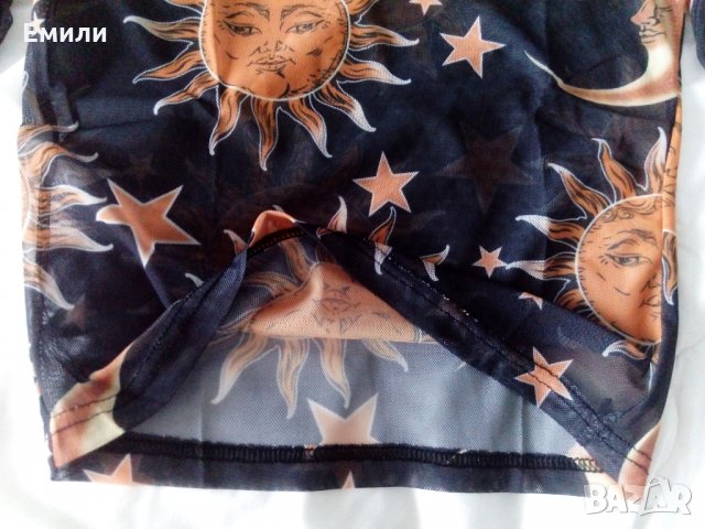 Прозрачна блуза с щампа на луна и слънце р-р S , снимка 9 - Блузи с дълъг ръкав и пуловери - 33292411
