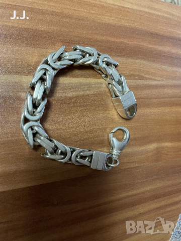 Масивна мъжка сребърна гривна ,4.50лв./гр., снимка 2 - Гривни - 44842361