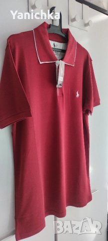 Тъмно червена блуза с яка Polo by Ralph Lauren , снимка 2 - Блузи - 43909245