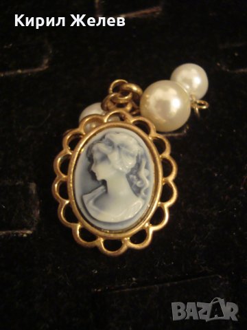 КЛАСИЧЕСКА КАМЕЯ с ПЕРЛИ БРОНЗ ПОЗЛАТА АРТ ДЕКО 21775, снимка 8 - Антикварни и старинни предмети - 32537715