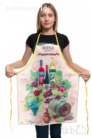Нова традиционна забавна готварска престилка Вино, снимка 2 - Български сувенири - 28337549