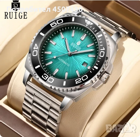 Автоматичен часовник RUIQI,водоустойчив,дата,въртящ се безел,фосфорисциращи стрелки, снимка 6 - Мъжки - 52703928