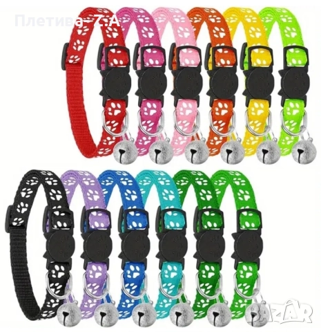 Каишка за котки 12 цвята 