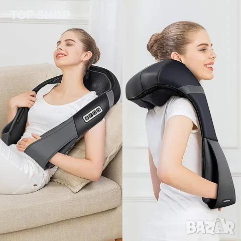 TAKRINK Шиацу масажор за шия и рамена, 3D-въртящи се масажни ролки, Регулируема посока и скорост,, снимка 6 - Масажори - 49132718