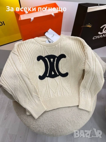 Celine Дамски Пуловер Селин - Бял Или Черен Код SK453, снимка 2 - Блузи с дълъг ръкав и пуловери - 53027830
