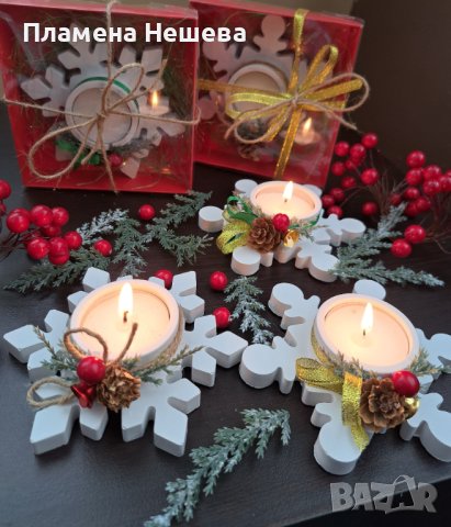 Коледен свещник "Снежинка"!, снимка 4 - Други - 43211468
