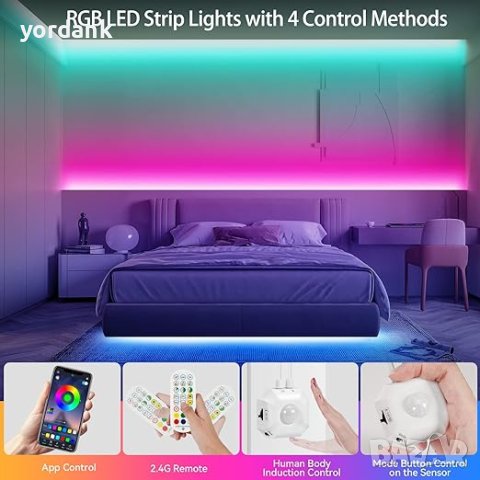 Комплект два броя RGB LED ленти с два броя дистанционни, снимка 4 - Лед осветление - 43147860
