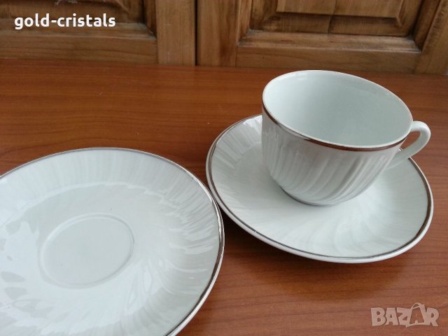 Стар български порцелан чаша за чай  сребърен кант, снимка 2 - Антикварни и старинни предмети - 32806698