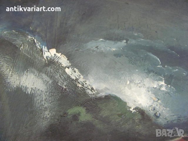 Картина Буря в Планината масло върху фазер,подпис, снимка 5 - Картини - 27824913