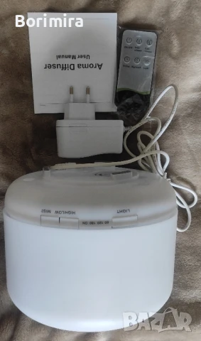 Арома лампа/ Ел. дифузер  с 2 бр. етерични масла, 500мл, снимка 6 - Друга електроника - 50839855