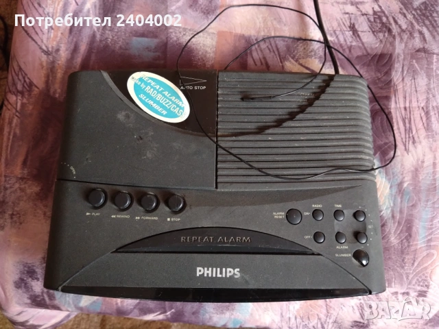 Радио касетофон с часовник и две аларми Philips AJ3840/00, снимка 2 - Радиокасетофони, транзистори - 53493607