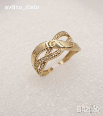 Дамски плътни златни пръстени, снимка 3 - Пръстени - 38540702