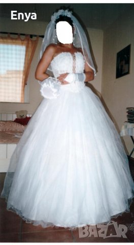Булчинска рокля №3 - НОВА ! С воал, чанта, ръкавици и венче, снимка 9 - Сватбени рокли - 37367462