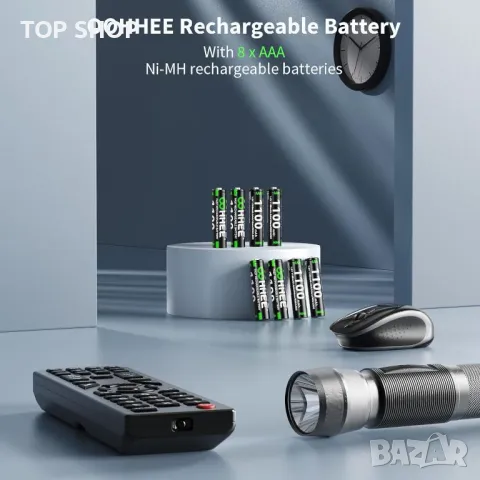 Интелигентно зарядно устройство за батерии с 8 x AAA батерии, интелигентно зарядно устройство за бат, снимка 2 - Оригинални зарядни - 48842687