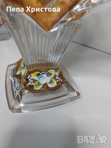 Комплект от оловен чешки кристал Бохемия , снимка 7 - Чаши - 43913428