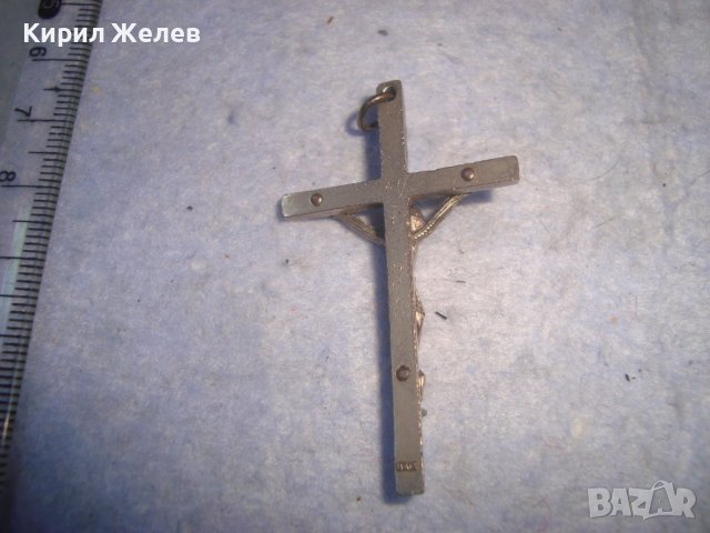 Посребрено РАЗПЯТИЕ КАТОЛИЧЕСКО КРЪСТЧЕ Италия НАГРЪДЕН КРЪСТ 27523, снимка 2 - Други ценни предмети - 36974495