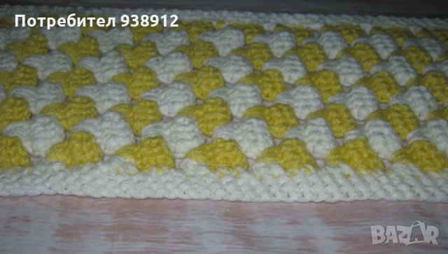 Дамски шал "Сладолед" в бяло и светло жълто, снимка 3 - Шалове - 35253211