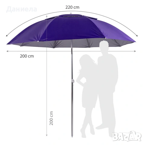 Плажен чадър Muhler YL1039, снимка 8 - Градински мебели, декорация  - 50524896