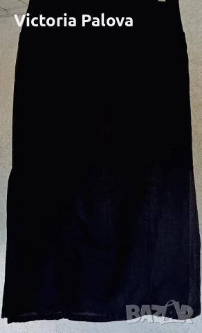 Черна права пола ETÈ лен, снимка 2 - Поли - 52022644