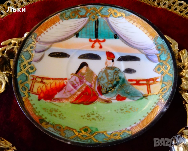 Китайска порцеланова чиния,злато. 