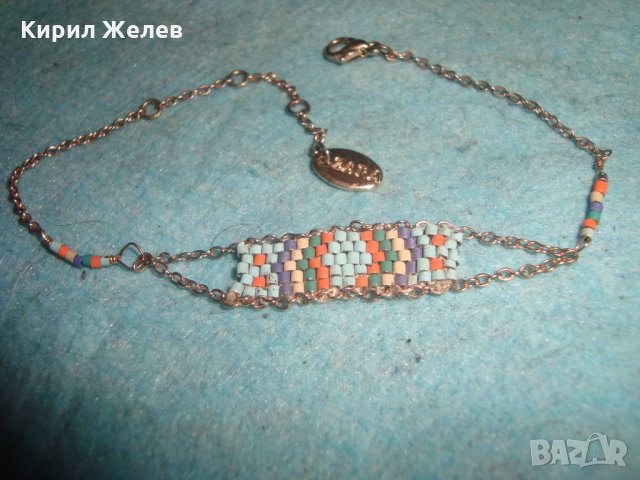 ЗАРА - НЕЖНА ПОЗЛАТЕНА МЪНИСТЕНА МАРКОВА РЪЧНА ИЗРАБОТКА ГРИВНА 14757, снимка 6 - Гривни - 35353012