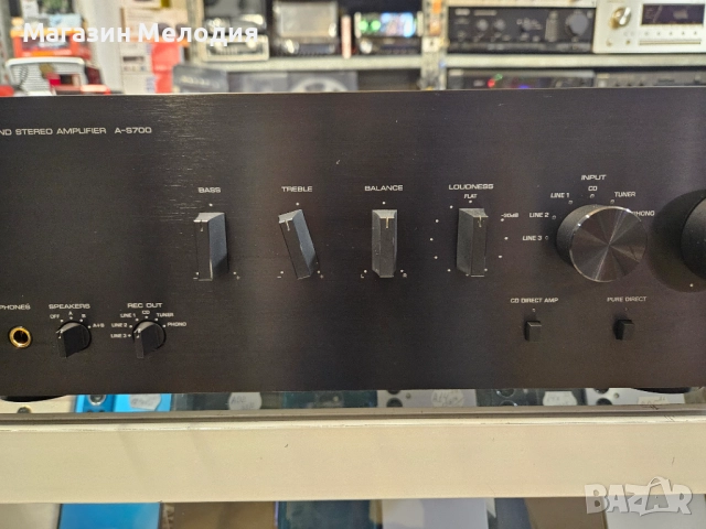 Усилвател Yamaha A-S700 Две по 105 вата. В отлично техническо и визуално състояние., снимка 4 - Ресийвъри, усилватели, смесителни пултове - 51089030