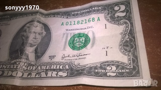 2 ДОЛАРА-РЯДКА КОЛЕКЦИОНЕРСКА БАНКНОТА, снимка 9 - Колекции - 27952948
