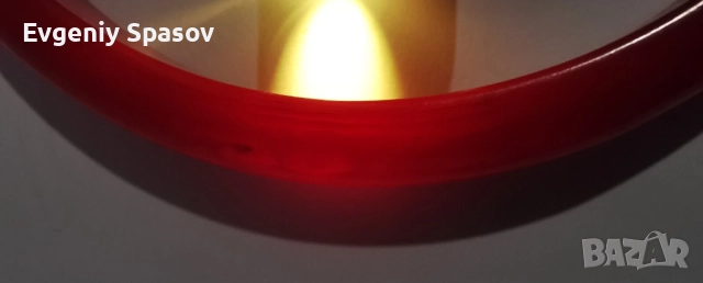 Ретро Гривна Фатуран Истински Бакелит от 1950те Червен Черешов цвят шарка при осветяване, снимка 13 - Гривни - 51949533