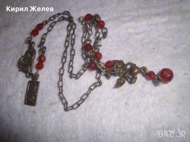 PILGRIM МАРКОВО СКЪПОЦЕННО БРОНЗОВО АРТ ДЕКО КОЛИЕ с ФАСЕТИРАН ГРАНАТ и ФИГУРАЛЕН МЕДАЛЬОН ФЕЯ 27919, снимка 12 - Колиета, медальони, синджири - 37095076