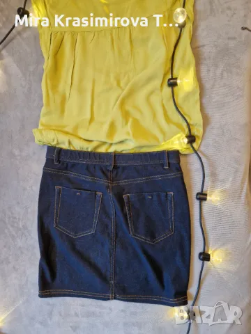 Рокля с визия на блуза и дънкова пола – оригинална и удобна, снимка 5 - Рокли - 50232766