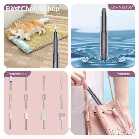 Електрическа пила за нокти 25000 об/мин 12 в 1 Професионален комплект за гел нокти, снимка 6 - Продукти за маникюр - 53096997