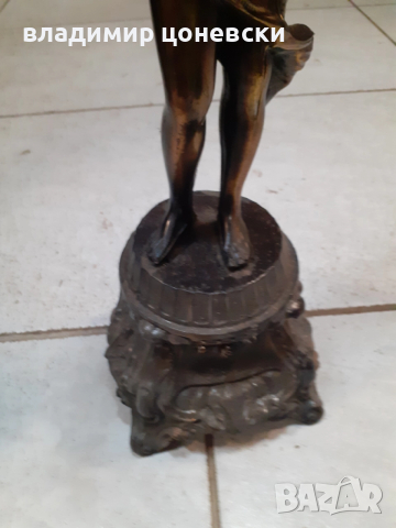 Стара метална френска статуетка, снимка 3 - Антикварни и старинни предмети - 52452017