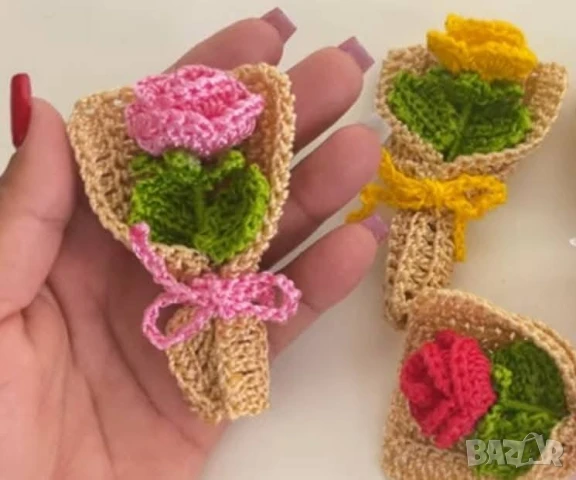 Плетено цвете  , снимка 7 - Аксесоари за коса - 51173493