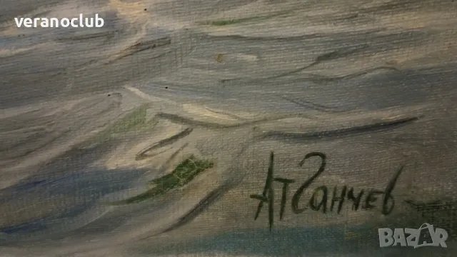 Старинна Българска Картина - Ат. Ганчев , снимка 2 - Антикварни и старинни предмети - 47399519