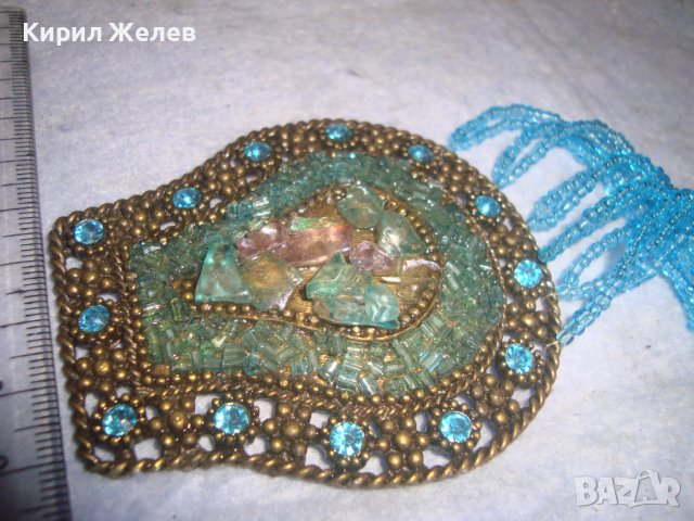 ЕТНО - СТИЛ МЕСИНГОВО МЪНИСТЕНО АЖУРНО БИЖУ НАКИТ ВИСУЛКА с КРИСТАЛЧЕТА 27900, снимка 9 - Други - 37095191