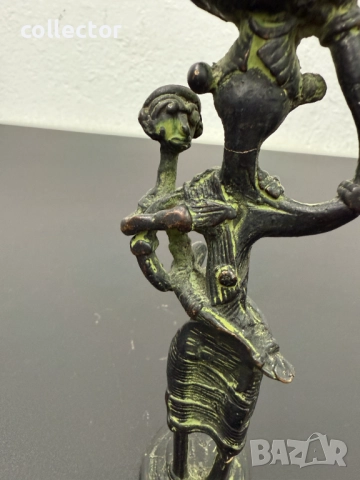 Индийска бронзова племенна фигура. №7497, снимка 8 - Антикварни и старинни предмети - 52064181