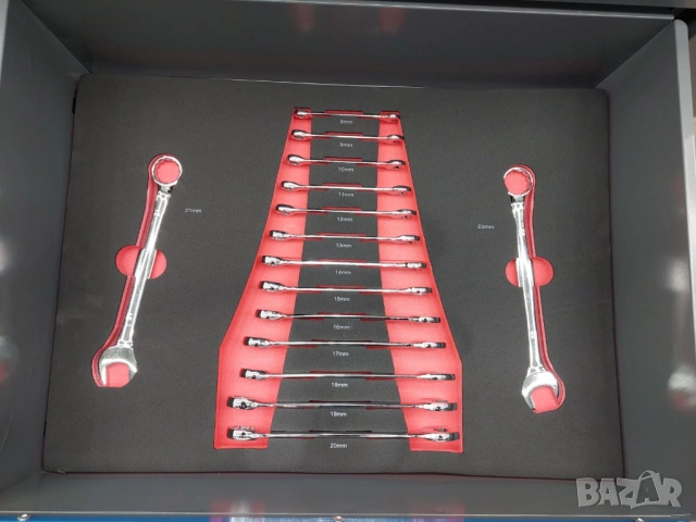 Количка за инструменти оборудвана с 258 броя инструменти, снимка 11 - Други инструменти - 51993756