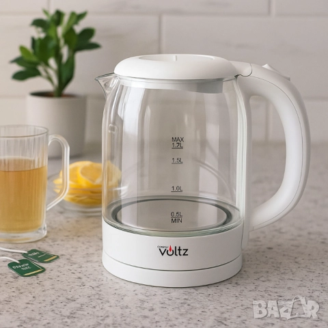 Електрическа кана Voltz, 2200W, 1.7л., Стъкло