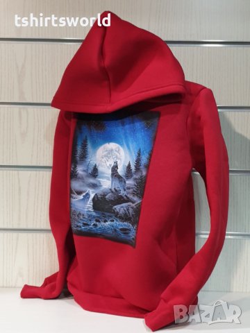 Нов детски суичър с дигитален печат Вълк, Пълнолуние, Серия вълци, снимка 3 - Детски анцузи и суичери - 38866779