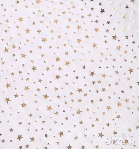 Коледен декоративен плат, Звезди, Бял, 2,5mx48cm, снимка 2 - Декорация за дома - 48291027