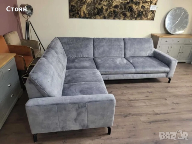 ПРОМОЦИЯ!!! Сив ъглов диван от плат с функция сън MM-ZE1126, снимка 7 - Дивани и мека мебел - 52826867