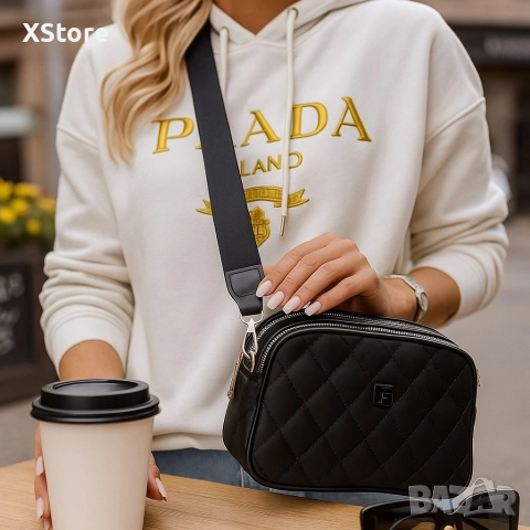 Капитонирана дамска чанта през рамо, снимка 4 - Чанти - 52585782