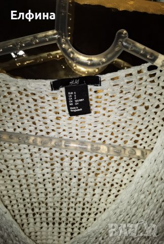 Бяла плетена дамска блуза, снимка 2 - Блузи с дълъг ръкав и пуловери - 37506217