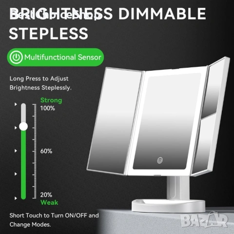 Auxmir LED козметично огледало с осветление – Увеличение 5x/10x, снимка 7 - Други - 53218925