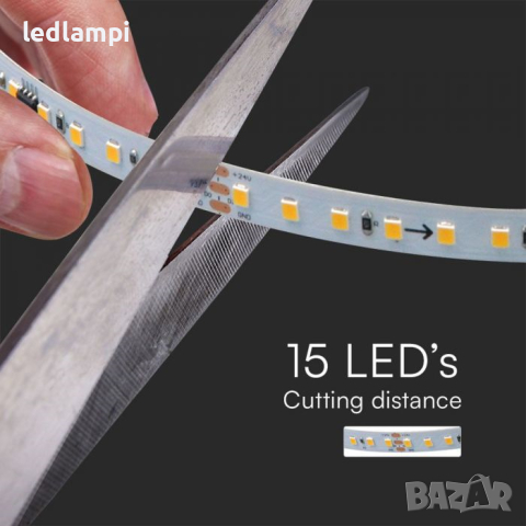 LED лента 2835 Бягаща 120 диода/метър 24V Неутрално Бяла Светлина, снимка 4 - Лед осветление - 44895607