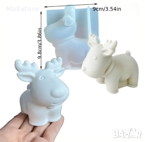 3D Голям елен Силиконов молд форма за свещи гипс сапун смола , снимка 5 - Форми - 51955326