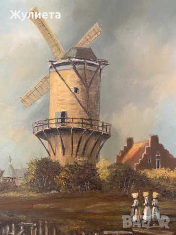 Голяма стара маслена картина, снимка 1