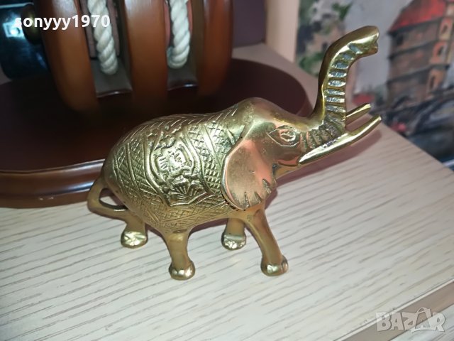 мед/месингово слонче-цвят злато 10х9х5см, снимка 6 - Колекции - 28726876