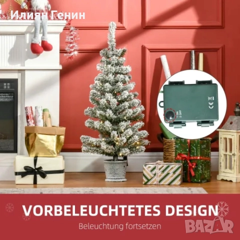 HOMCOM Мини коледна елха Ø40x90 см, снимка 6 - Декорация за дома - 52033533